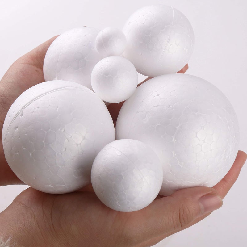 DIYASY 20pcs White Foam Balls 2-3 inch Foam Polystyrene Craft Balls for Arts & Christmas Ornaments,Polystyrene Round Balls for DIY Crafting and Decoration. - Image 4